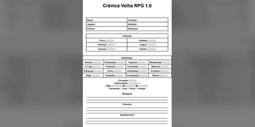 Cover image for Crônica Velha RPG