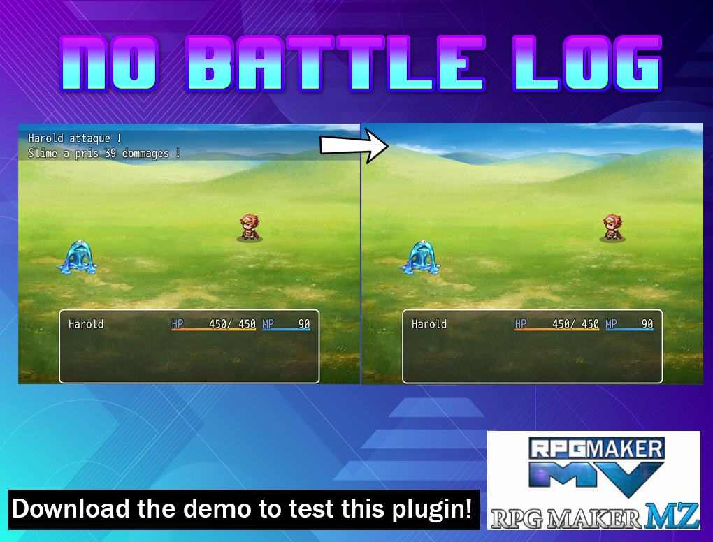 No Battle Log Plugin RPG Maker MV-MZ by EroiK StyLeR