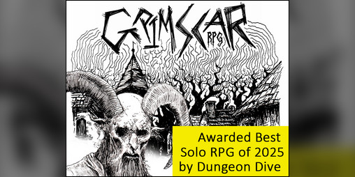 Cover image for Grimscar RPG - A Solo Grimdark Roleplay Game