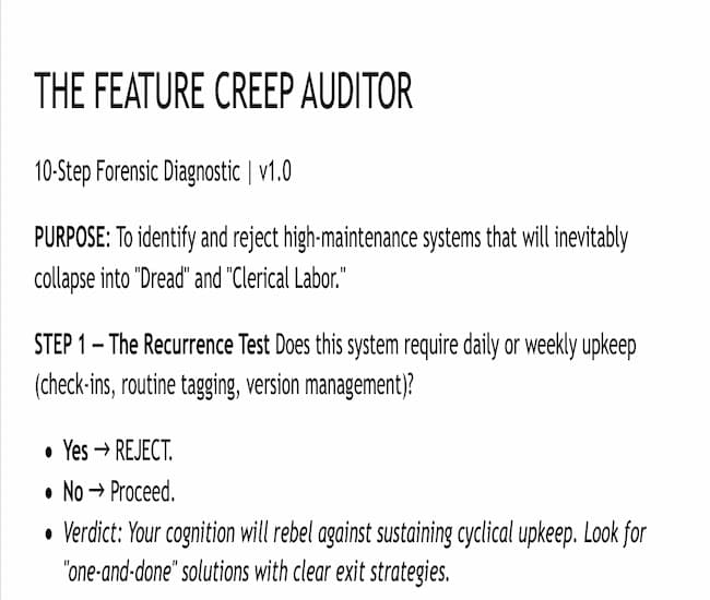 The Feature Creep Auditor by Neurosuite