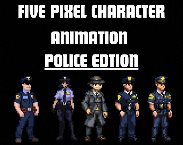 Police Files Assets Five Police Characters Asset Pack by Pixel-Dixel