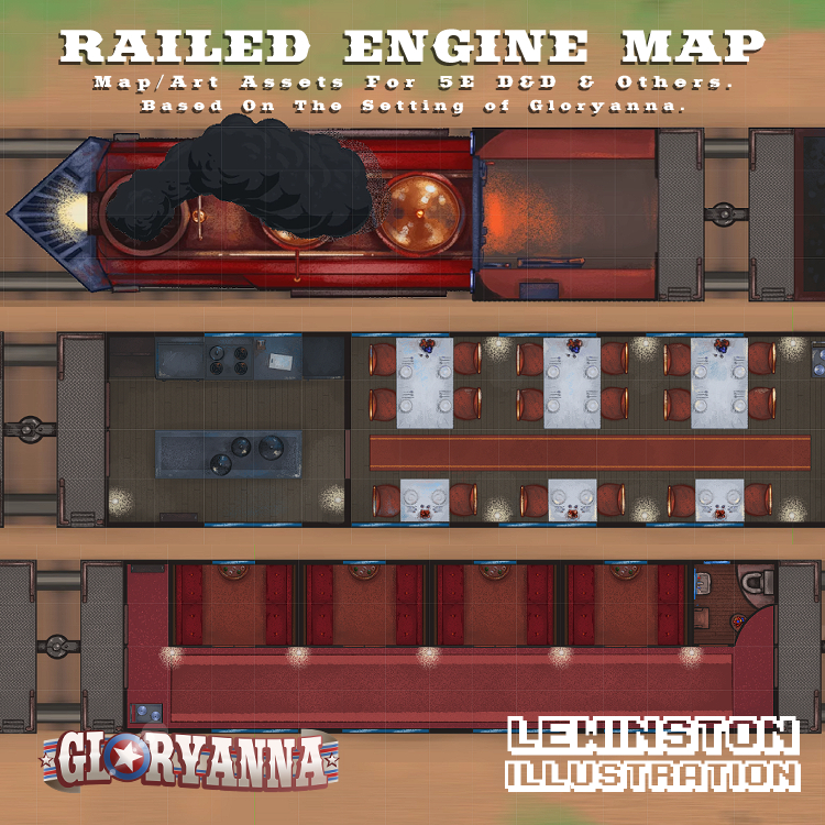 Railed Engine Map by Lewinston Illustration