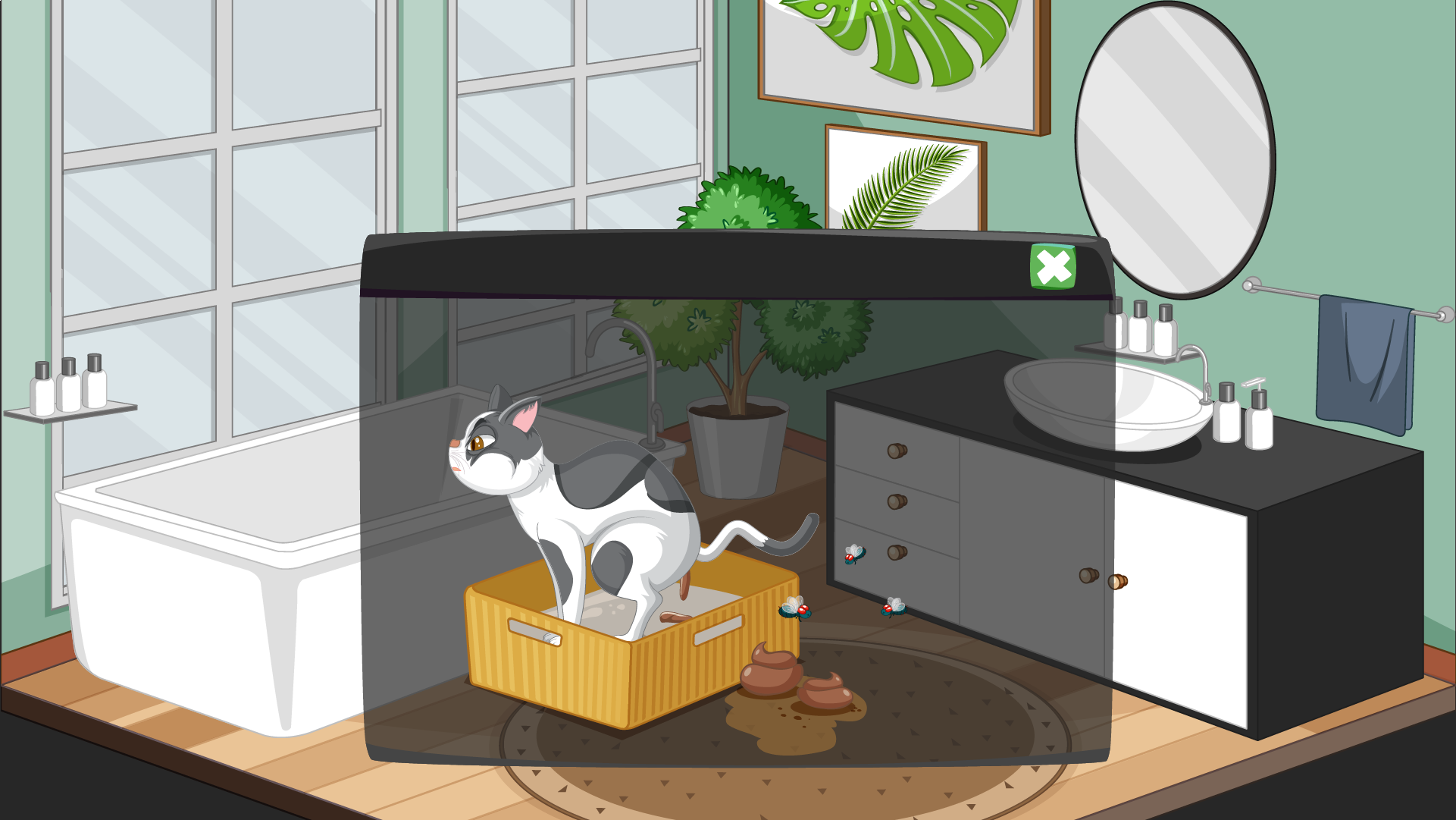 Cat litter box simulator