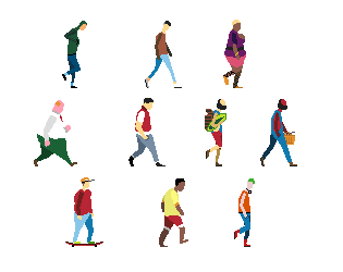 Animated Walking People by panhandler