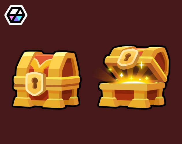 2D Icons - Fantasy Chest Gold by LAYERLAB
