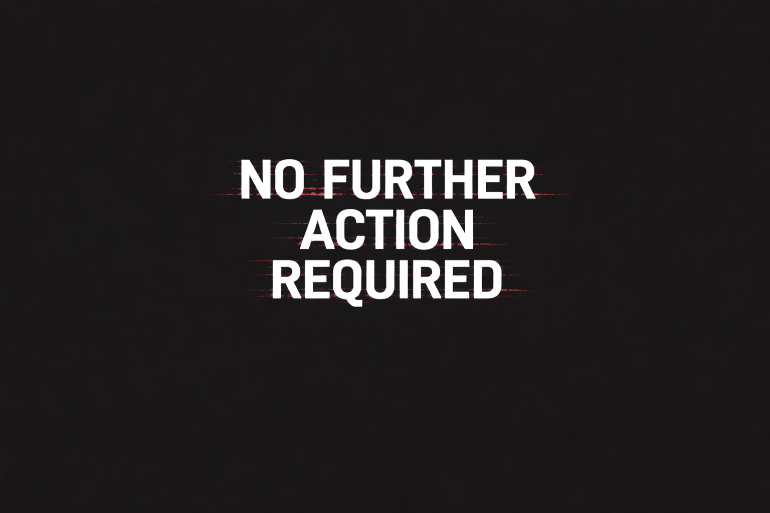 no further action required cover