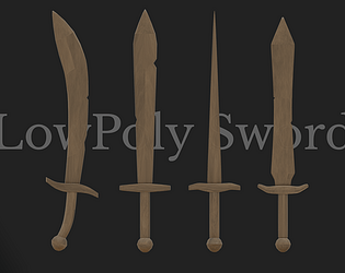 Low Poly Wood Sword Bundle