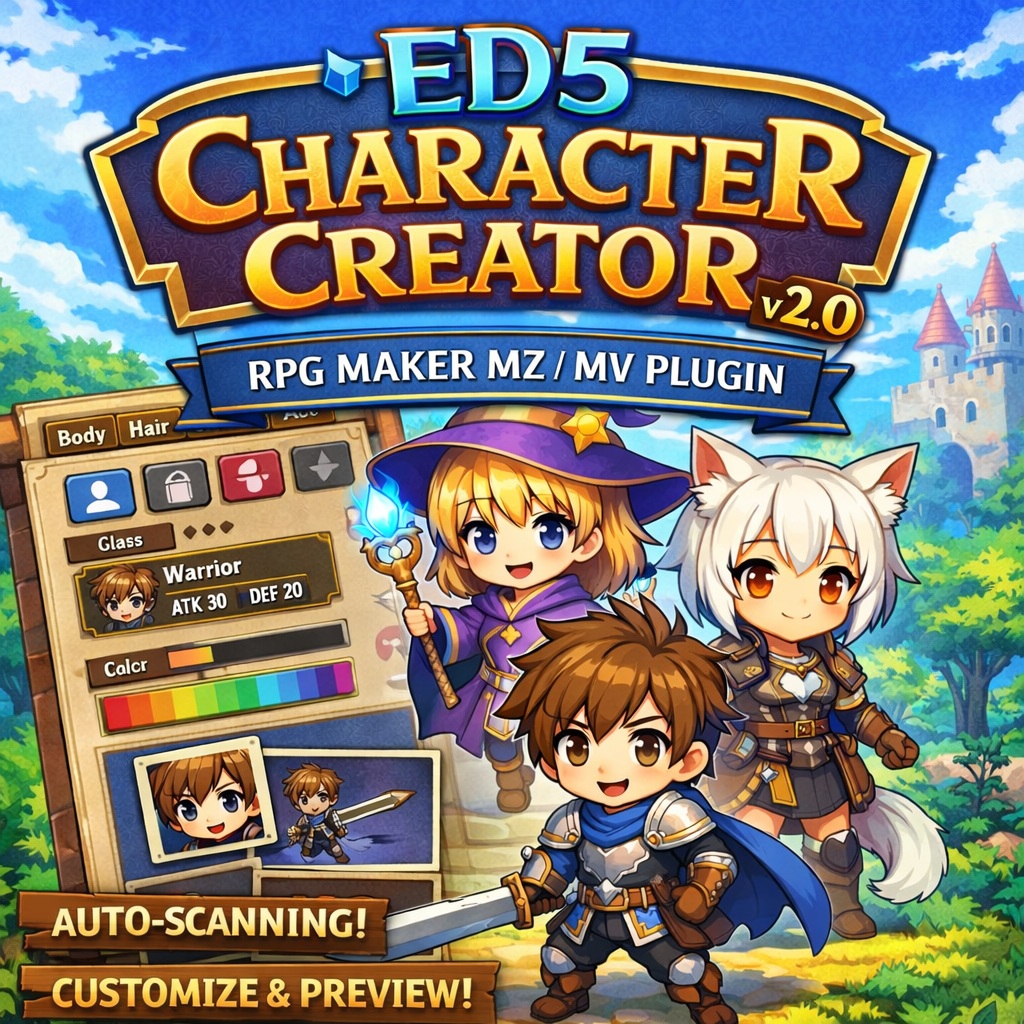 ED5 Character Creation Plugin v2.0 (RPG Maker MZ/MV) by ChigooX