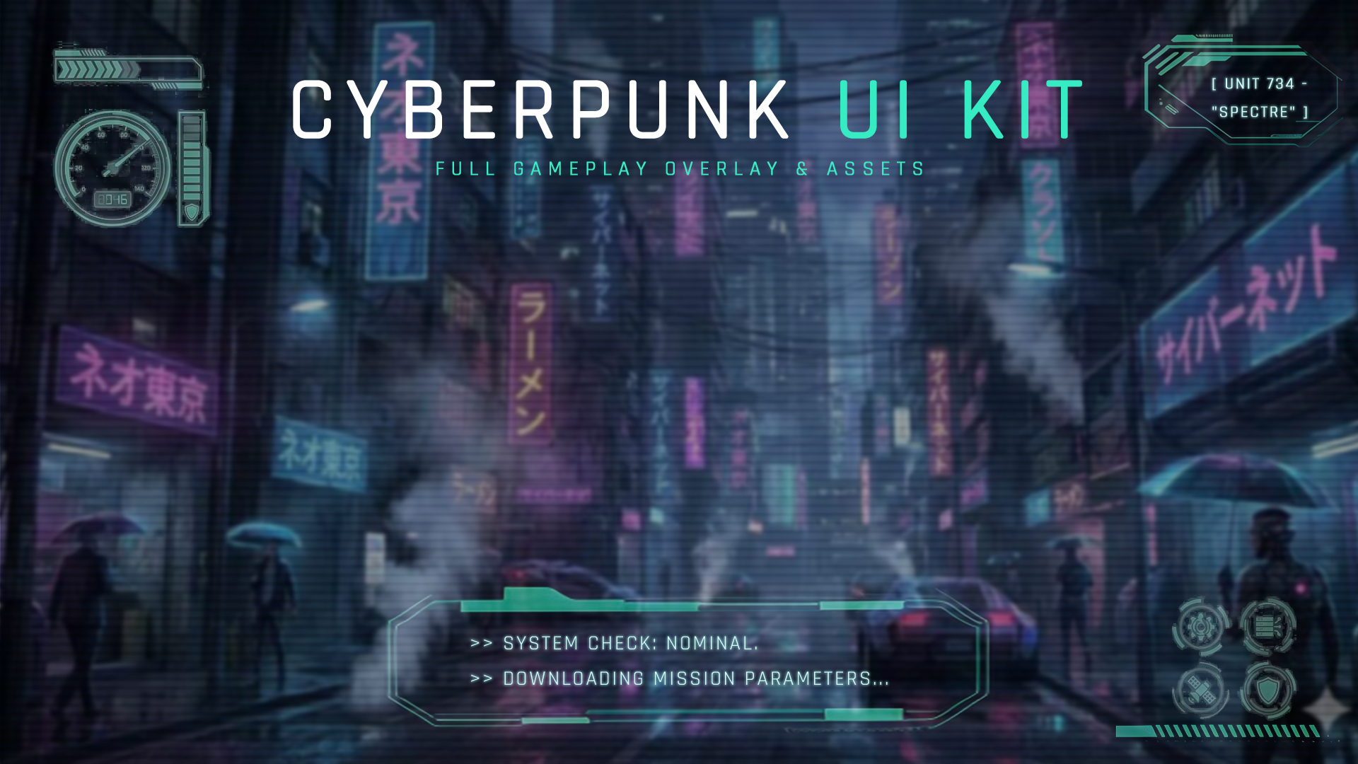 Cyberpunk HUD UI Kit - Vol. 1 by DJY66 | Cyberpunk UI