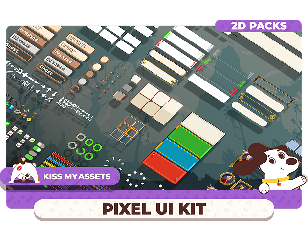 Pixel Art UI Kit - Fantasy Game Interface by KissMyAssets