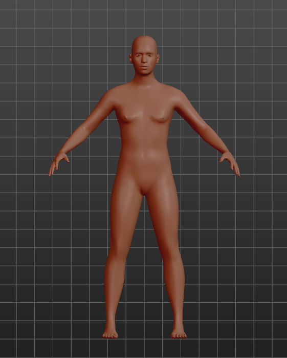 The initial model of Makehuman is really horrific