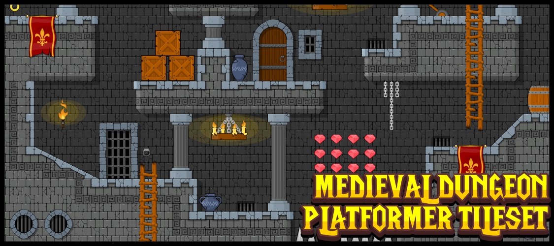 Medieval Dungeon Platformer Tileset