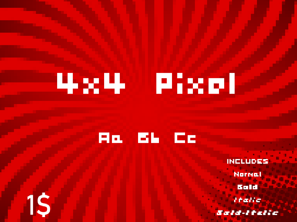 4x4 Pixel Font by Ctrl+Alt+Delete