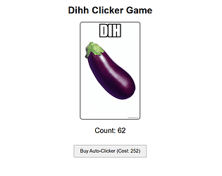 Dihh clicker game screenshot
