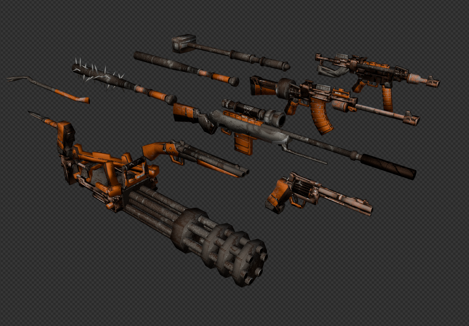 Low-poly weapons pack