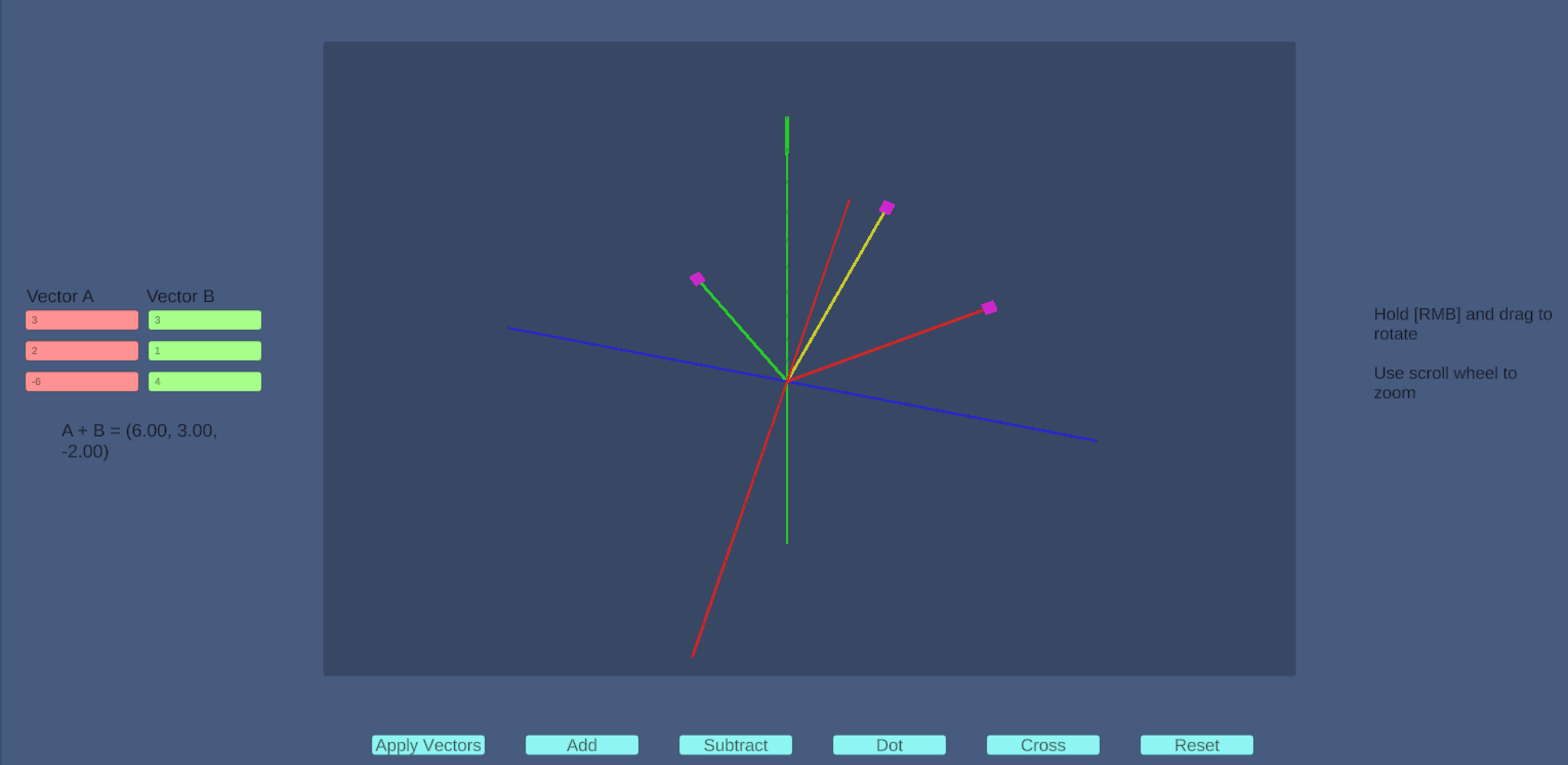 An Interactive 3D Vector Visualisation and Operations Tool by Henry ...