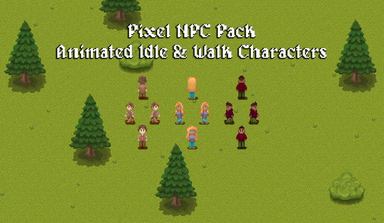 Pixel NPC Pack – Animated Idle & Walk Characters (Top-Down) by Biruk Okami
