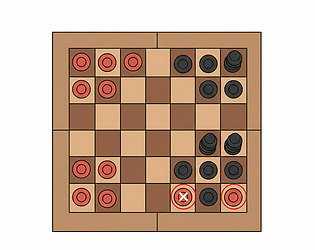 checkers (one screen two player) game screenshot