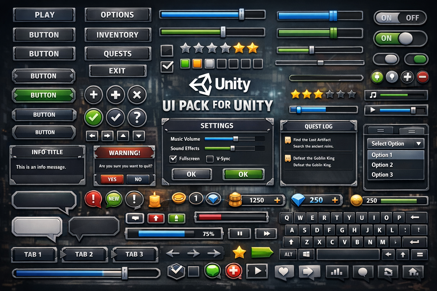 UI Pack Sad For Unityy