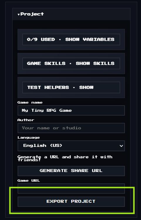 You can now export your game as a single HTML file! - Tiny RPG Studio ...