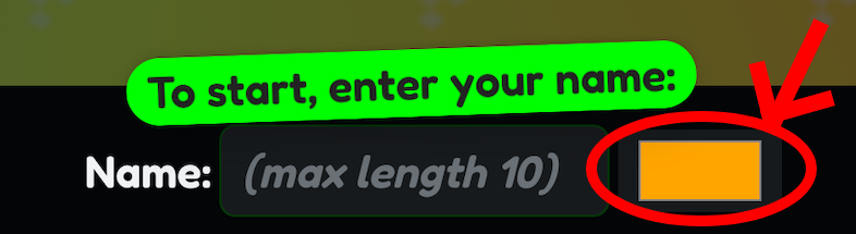 arrow pointing at custom colour button