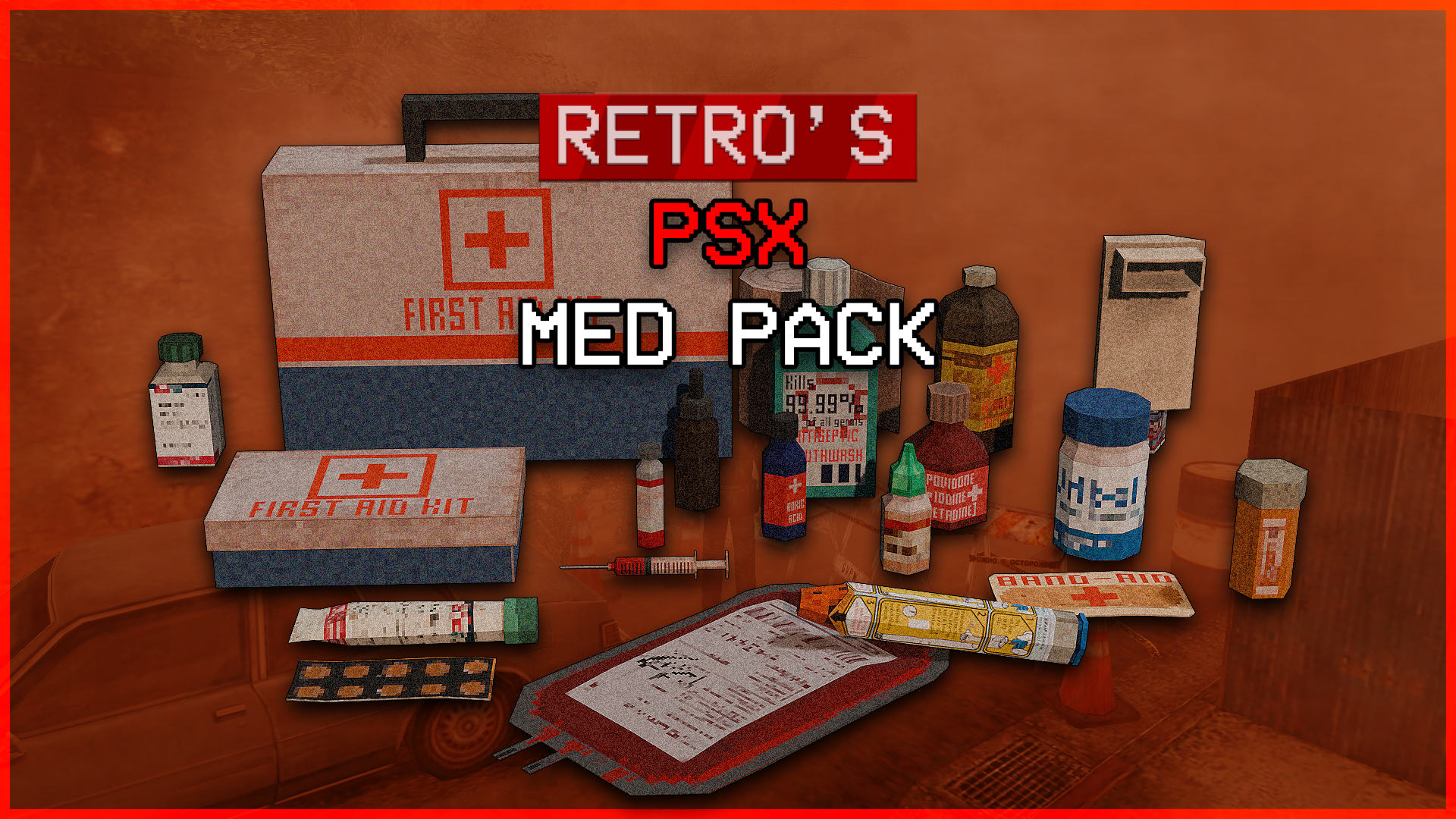 PSX MED PACK - 20 Low Poly Medical Props for Survival Horror Games