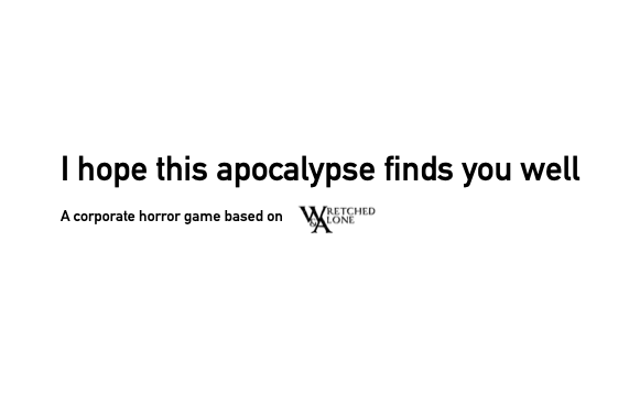 Portada de I hope this apocalypse finds you well