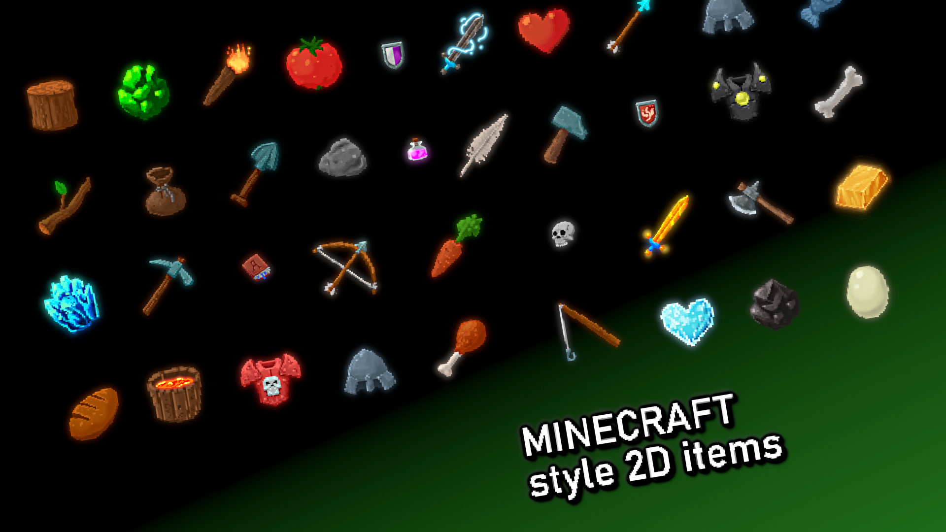 Minecraft style 2D inventory  pixel items