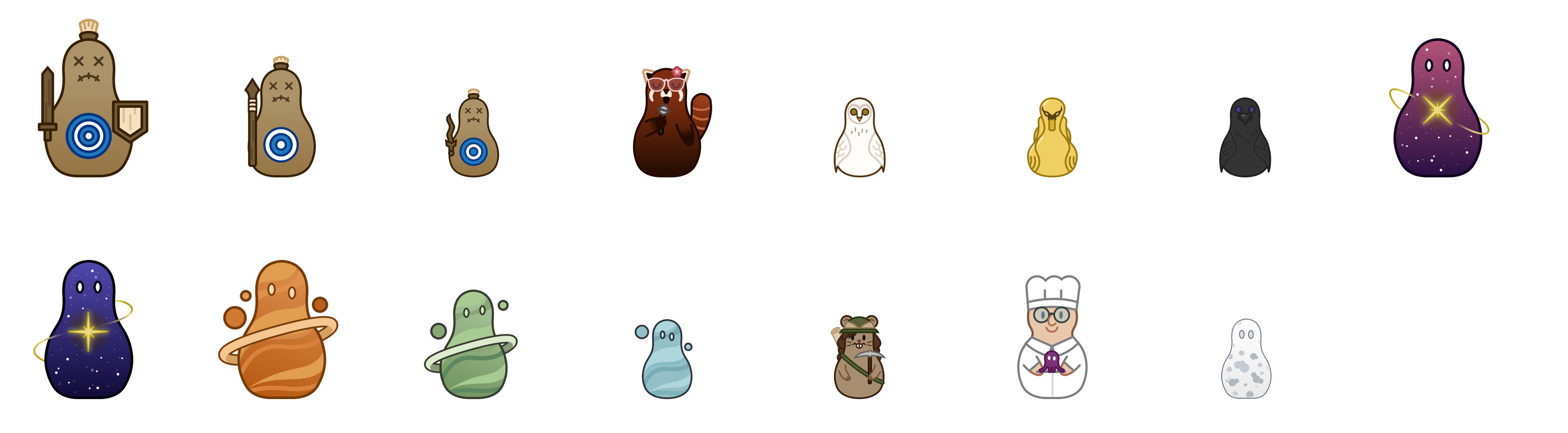 The 12 initial Poughies