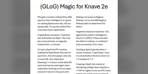 Cover image for Knave 2e Arcane Magic but GLoG