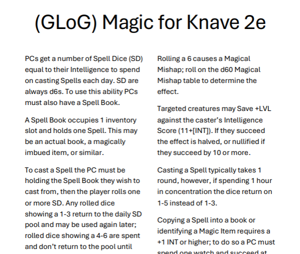 Cover image for Knave 2e Arcane Magic but GLoG