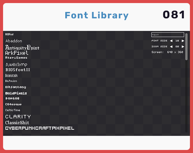 [081] Font Library by QuietGodot