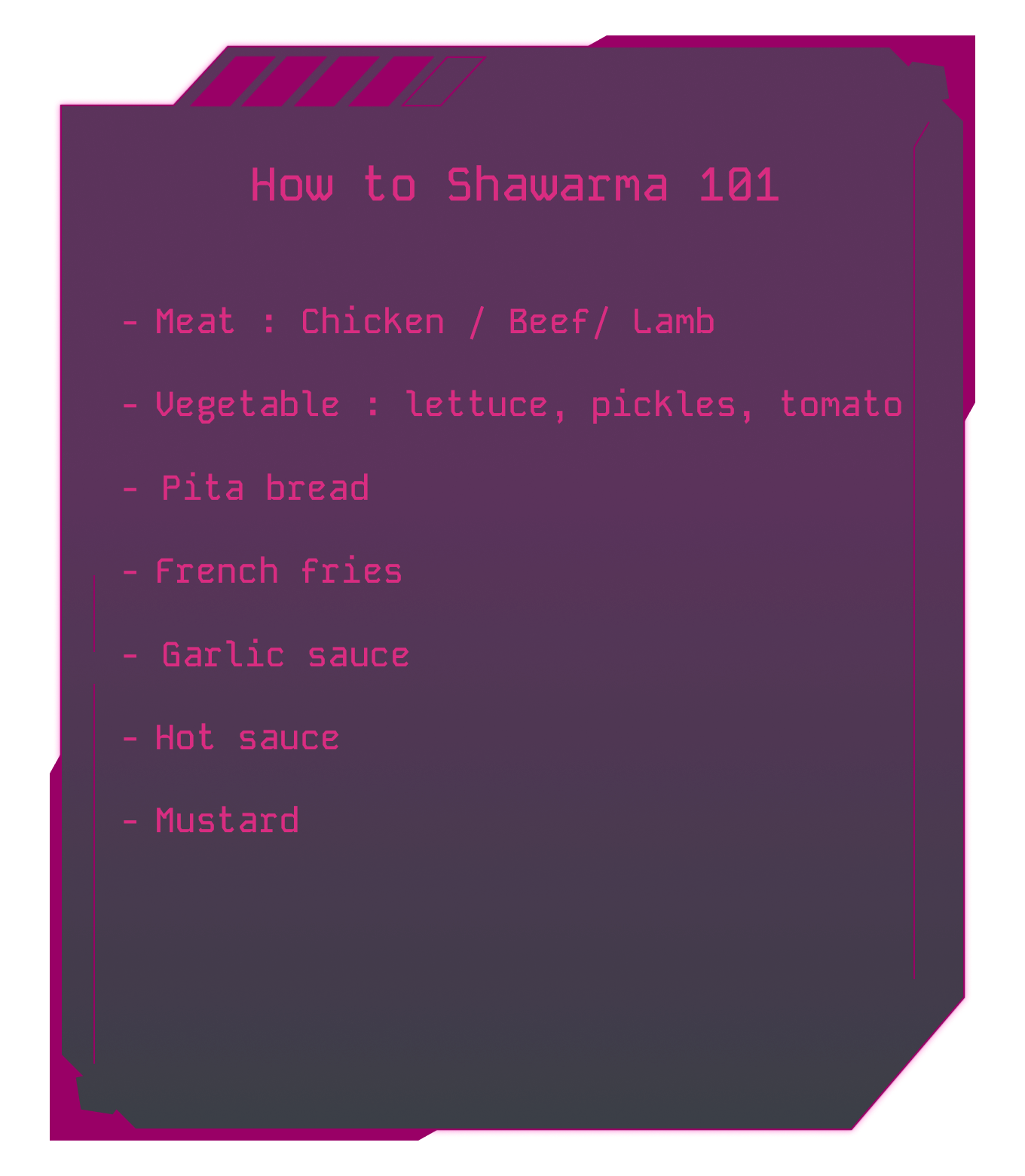 The real Shawarma recipe