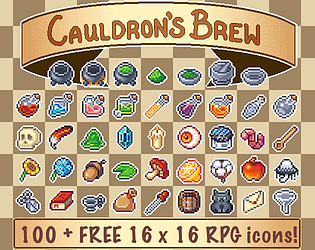 Cauldron's Brew 16x16 Icons game screenshot