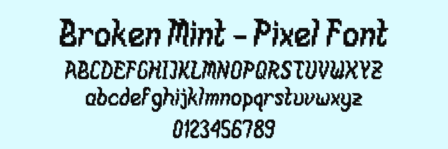 Pixel Font - Broken Mint