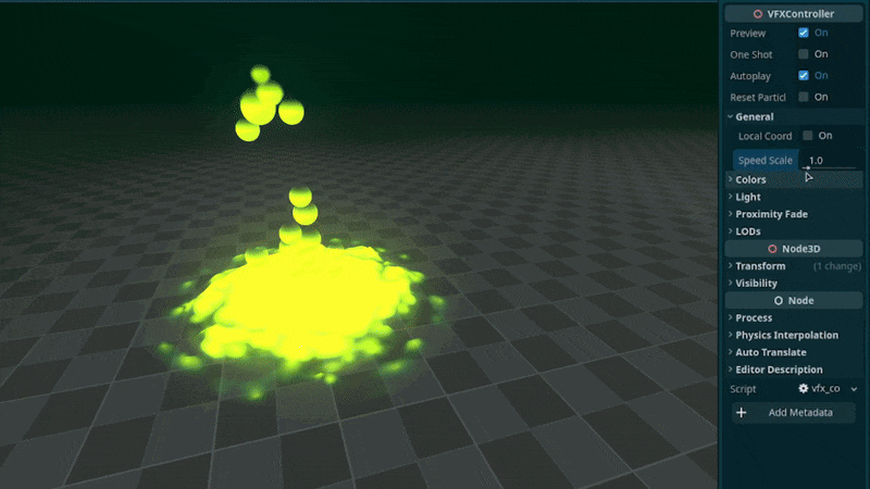 Binbun 3D Godot Poison VFX Color Customizations