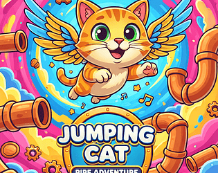 Jumping cat pipe adventure game screenshot