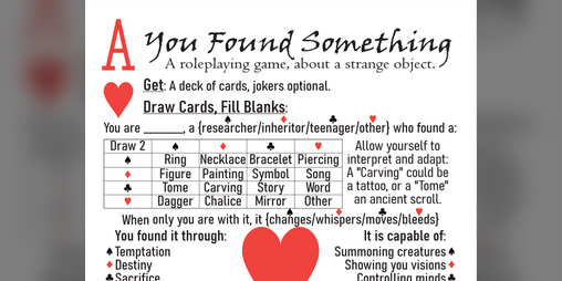 Cover image for You Found Something (A 52/52/52 Game)