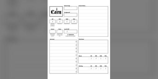Cover image for Cairn 2e Character Sheet