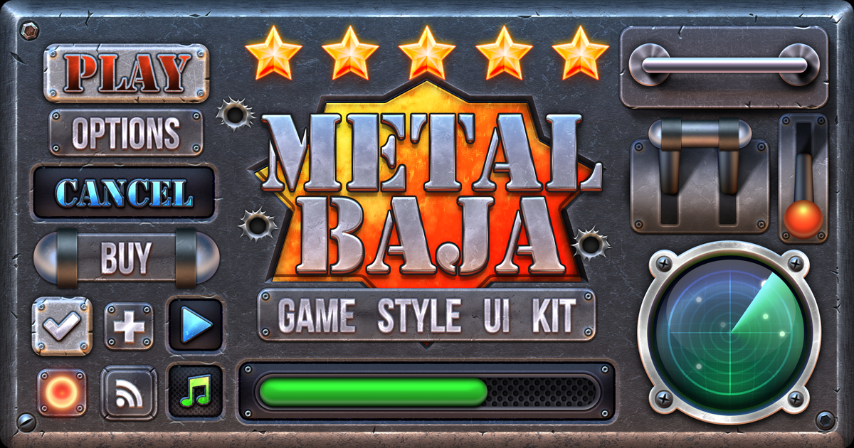 METALBAJA – Military Game GUI Kit