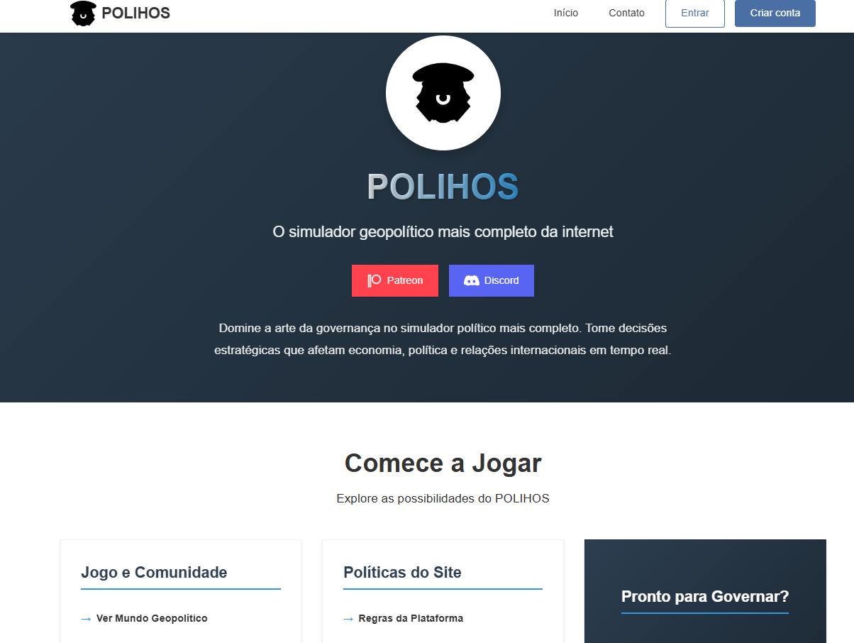 Pagina inicial do site