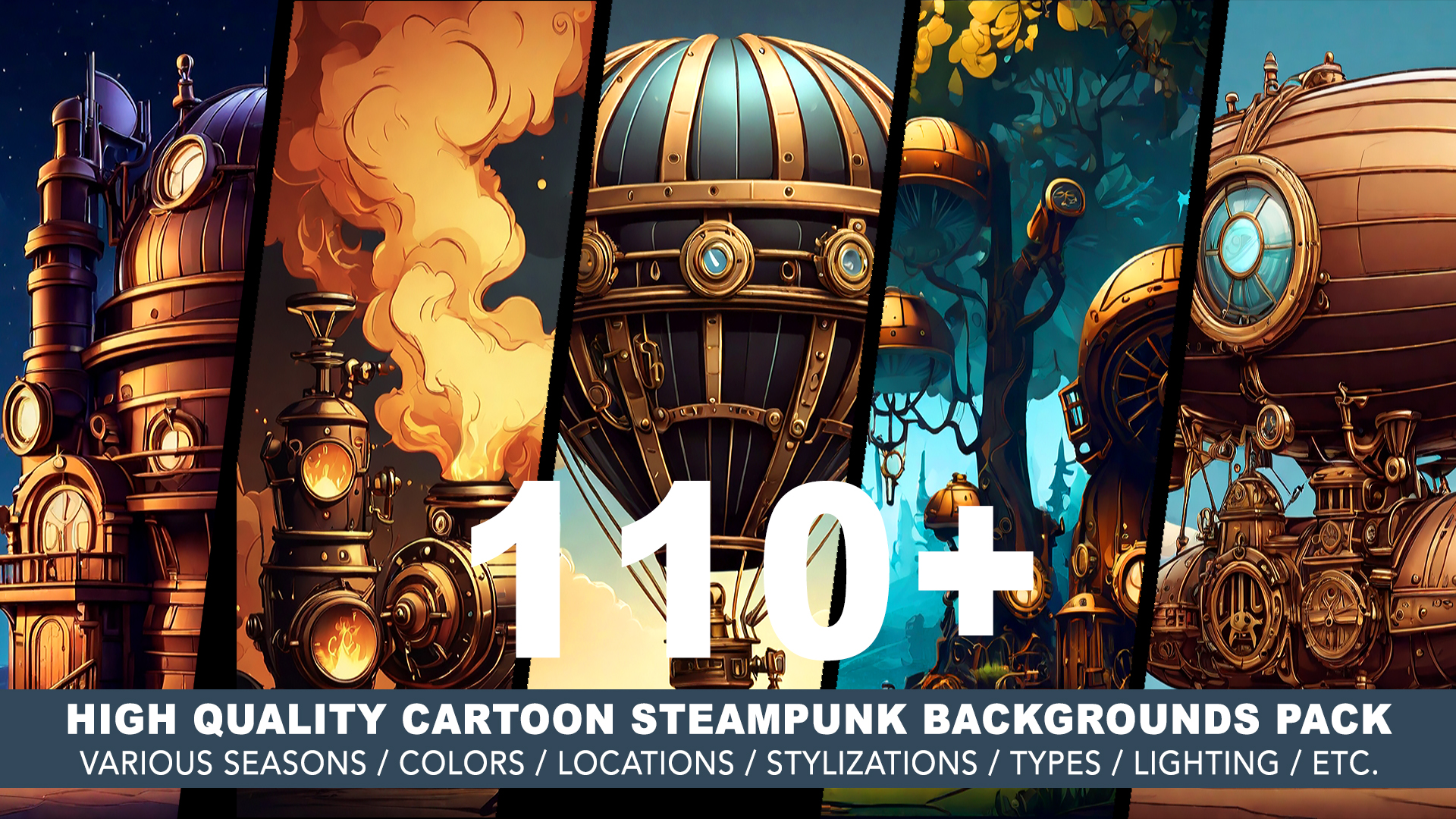 110+ STEAMPUNK BACKGROUNDS