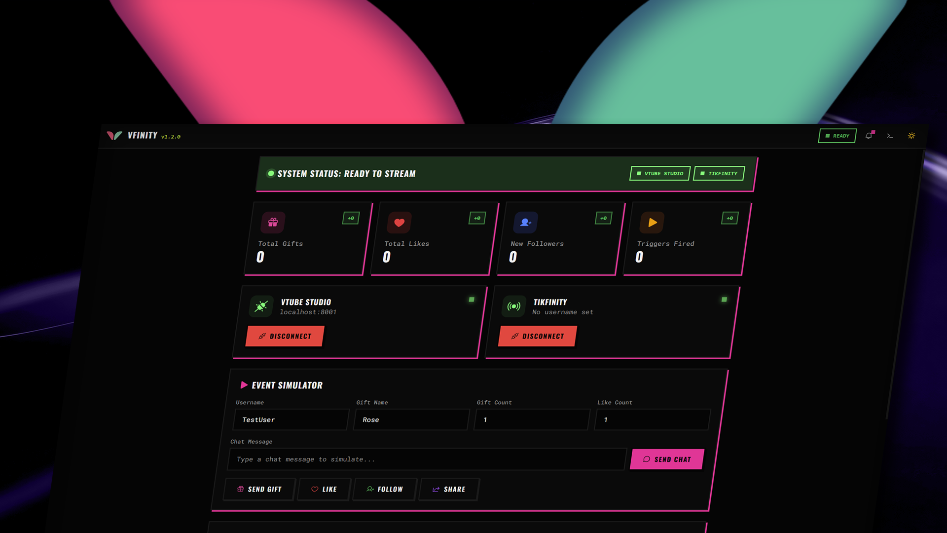 Vfinity - Connect VTube Studio to Tiktok using Tikfinity