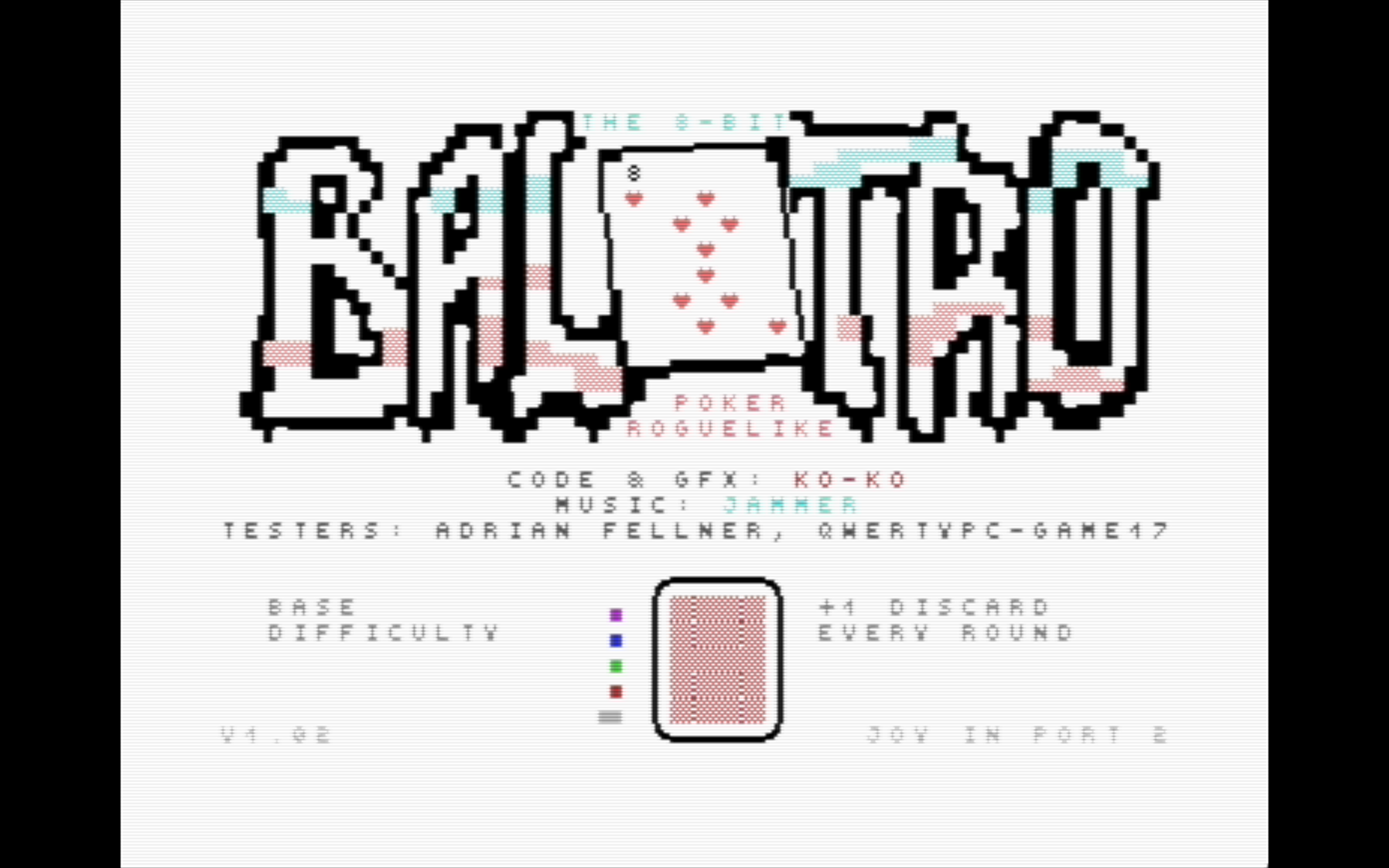 Bal8tro - the 8-bit poker roguelike for C64 / Commodore 64
