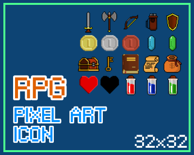 RPG Item Icons Pack – 32x32 by helionlf