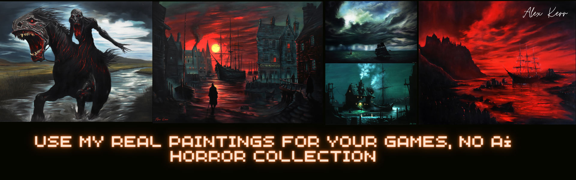Use My Real Paintings For Your Games, No Ai, Horror Collection