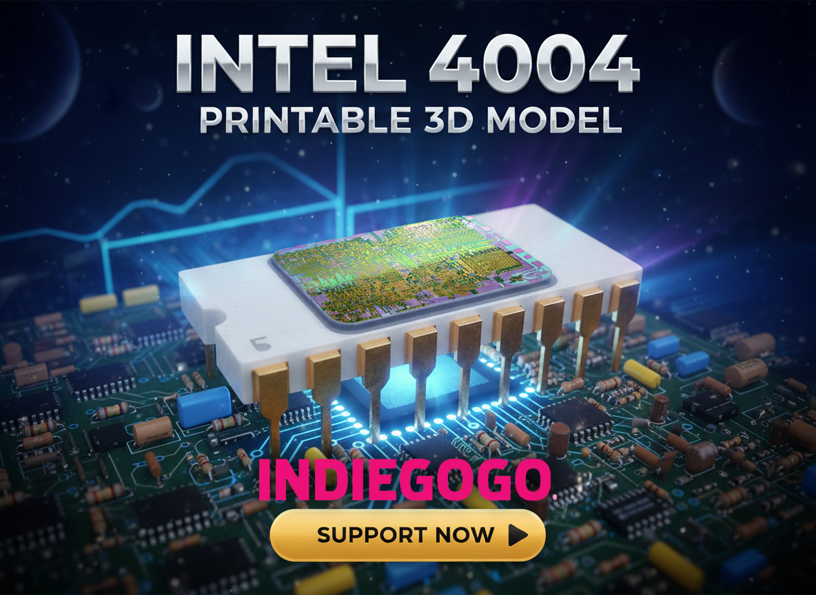 Intel 4004 CPU die - Printable 3D model on Indiegogo - itch.io