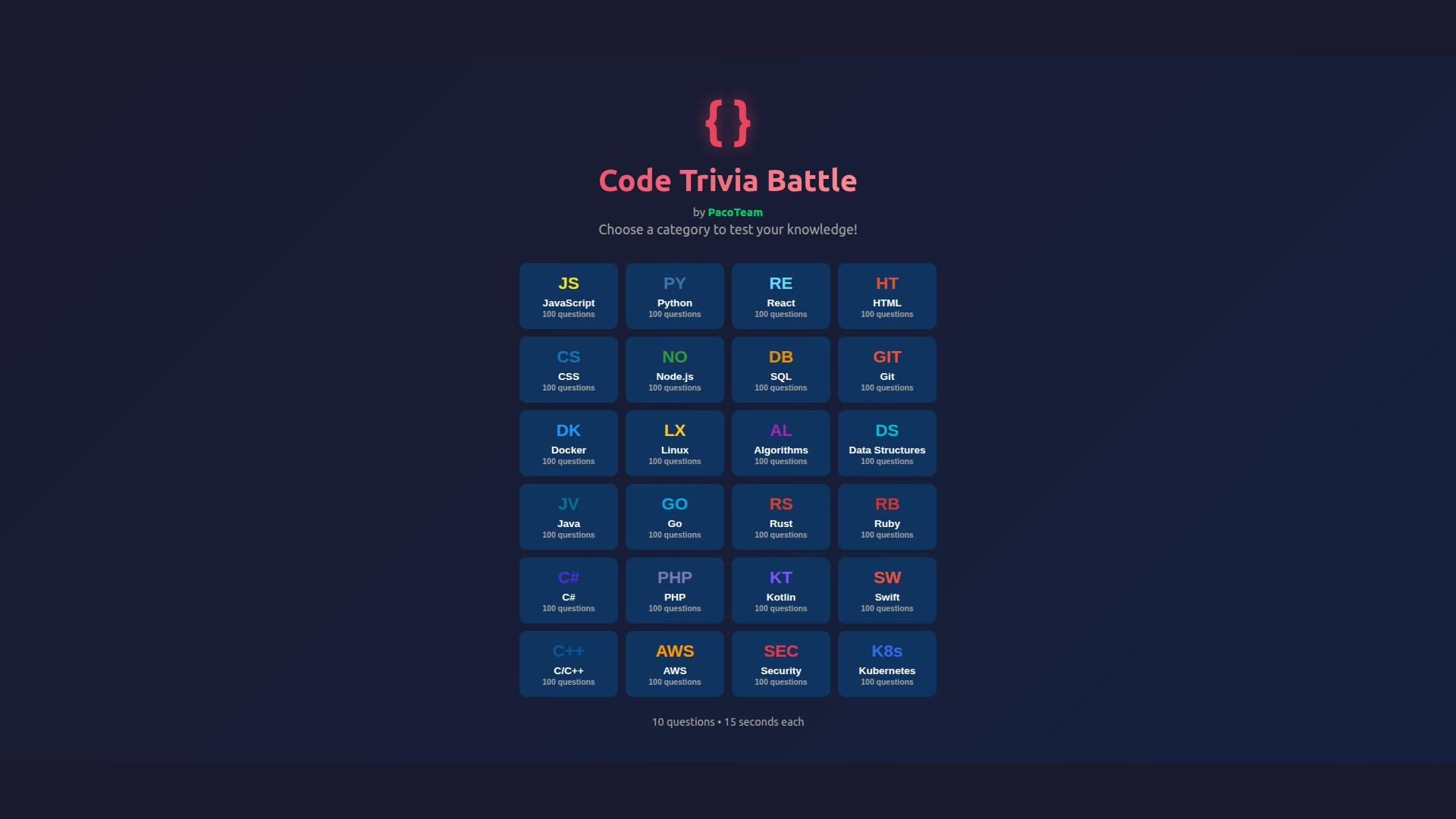 Code Trivia Battle