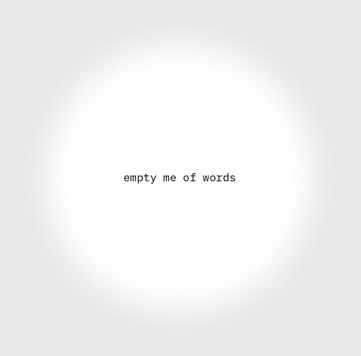Cover image for empty me of words