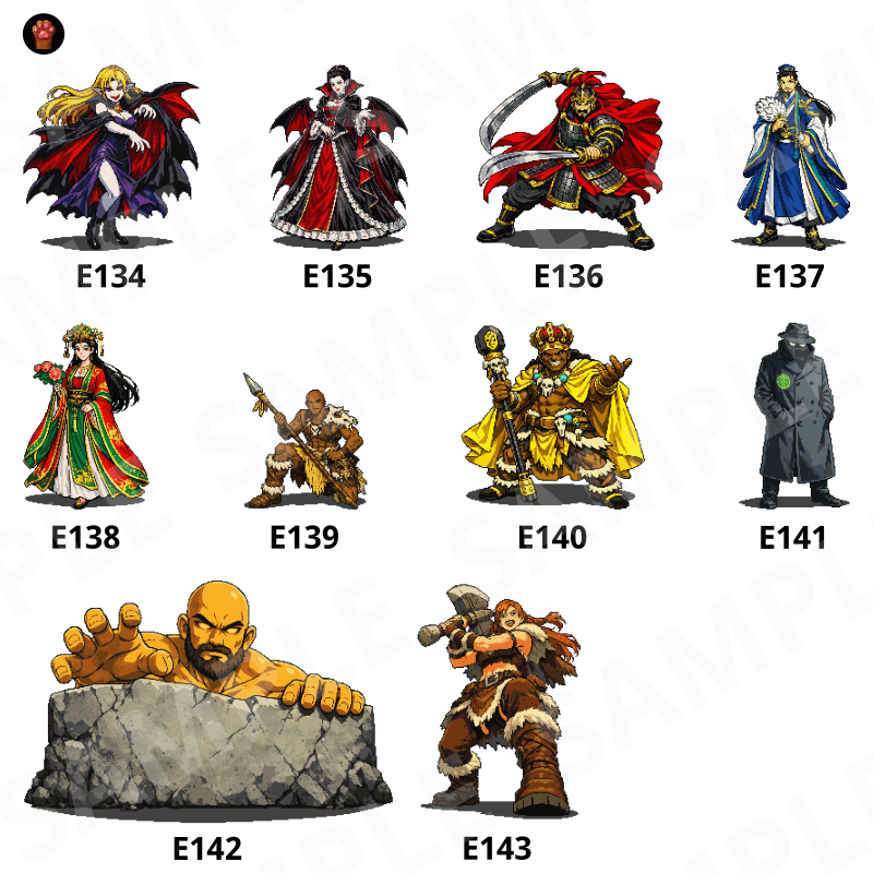 CP25 — 30 Pixel Characters & Traps (PNG, S/M/L/LL) by Pixel Material Studio